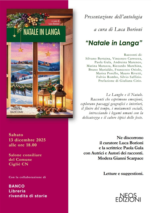 "Natale in Langa"- Sabato 13 dicembre 2025 h. 18.00 presso il Salone consiliare